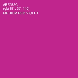 #BF258C - Medium Red Violet Color Image